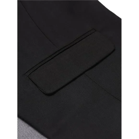 Men's Formal Vest Layered Waistcoat Dress Suit Vests, Black